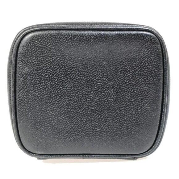 CHANEL CC Logo Vanity Hand Bag Caviar Skin Leather Black GHW Vintage 25RK294 - Picture 5 of 16